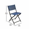 Flash Furniture Brazos Folding Chairs w/Navy Flex Comfort Material Backs and Seats and Black Metal Frames, 4PK 4-TLH-SC-097-NV-02-GG